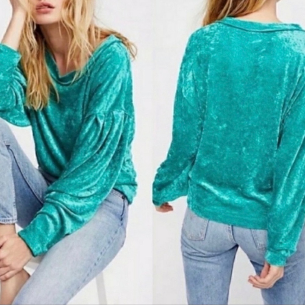 Free People We the Free velour long sleeve top, XS, perfect condition